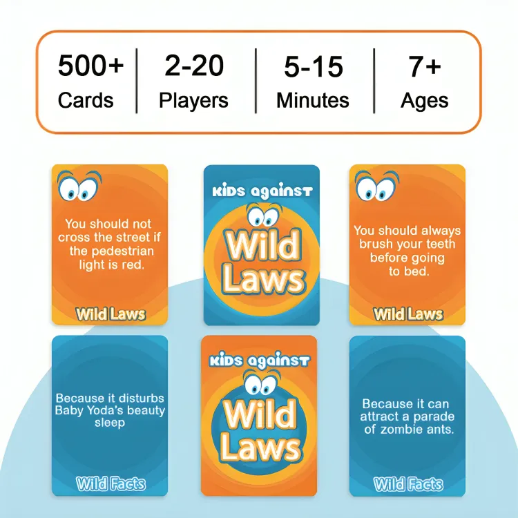 Kids Against Wild Laws- An interactive learning party cards game for ages 7 and above Kids Against Wild Laws- An interactive learning party cards game for ages 7 and above
