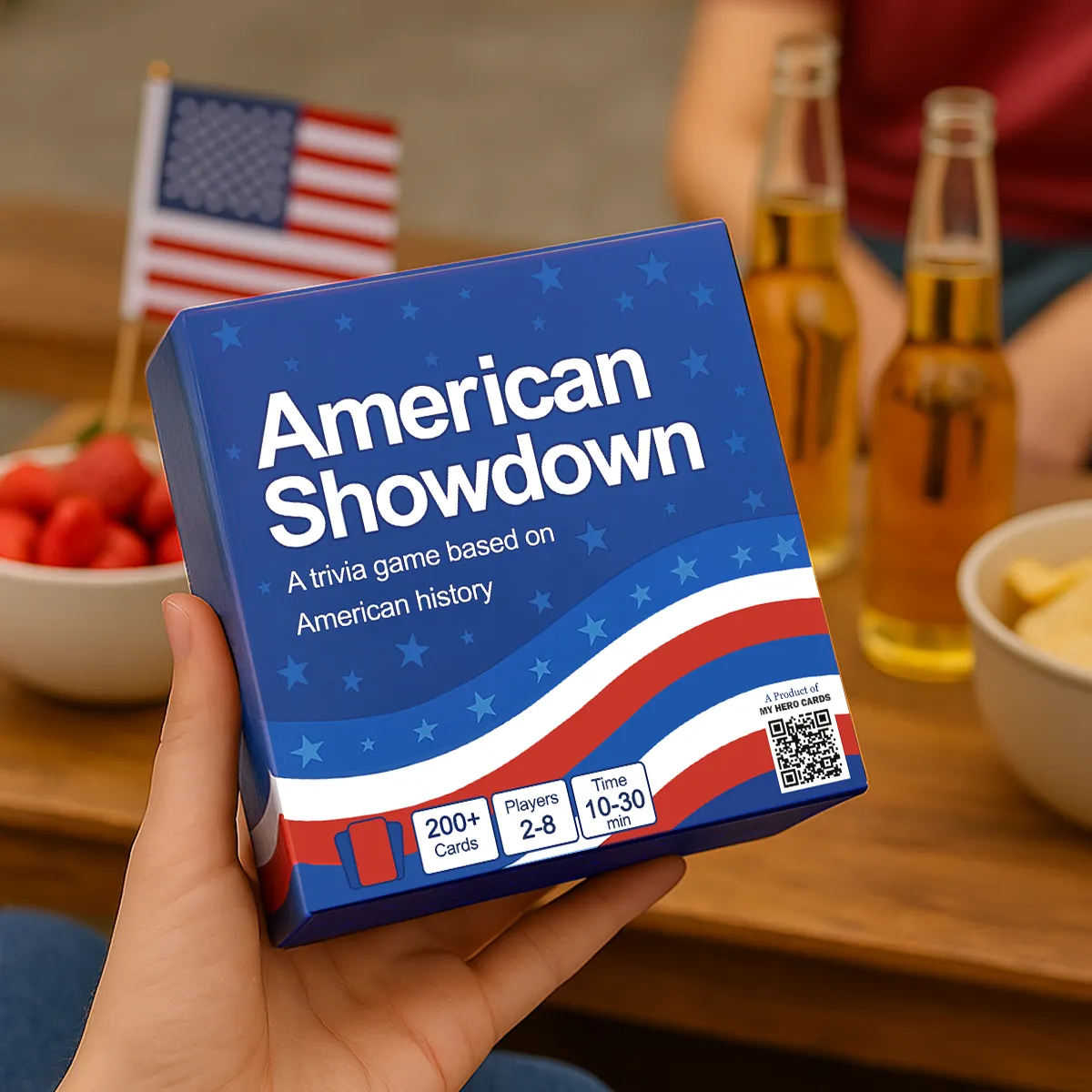American Showdown—the ultimate trivia card game based on American history! American Showdown- A trivia card game based on American history!