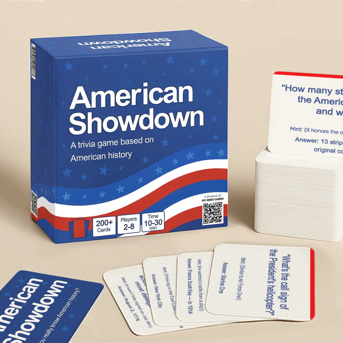 American Showdown—the ultimate trivia card game based on American history! American Showdown- A trivia card game based on American history!