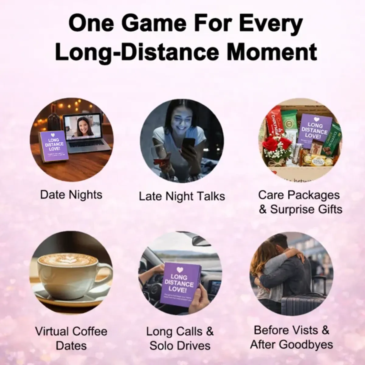 Long distance love couple cards game.